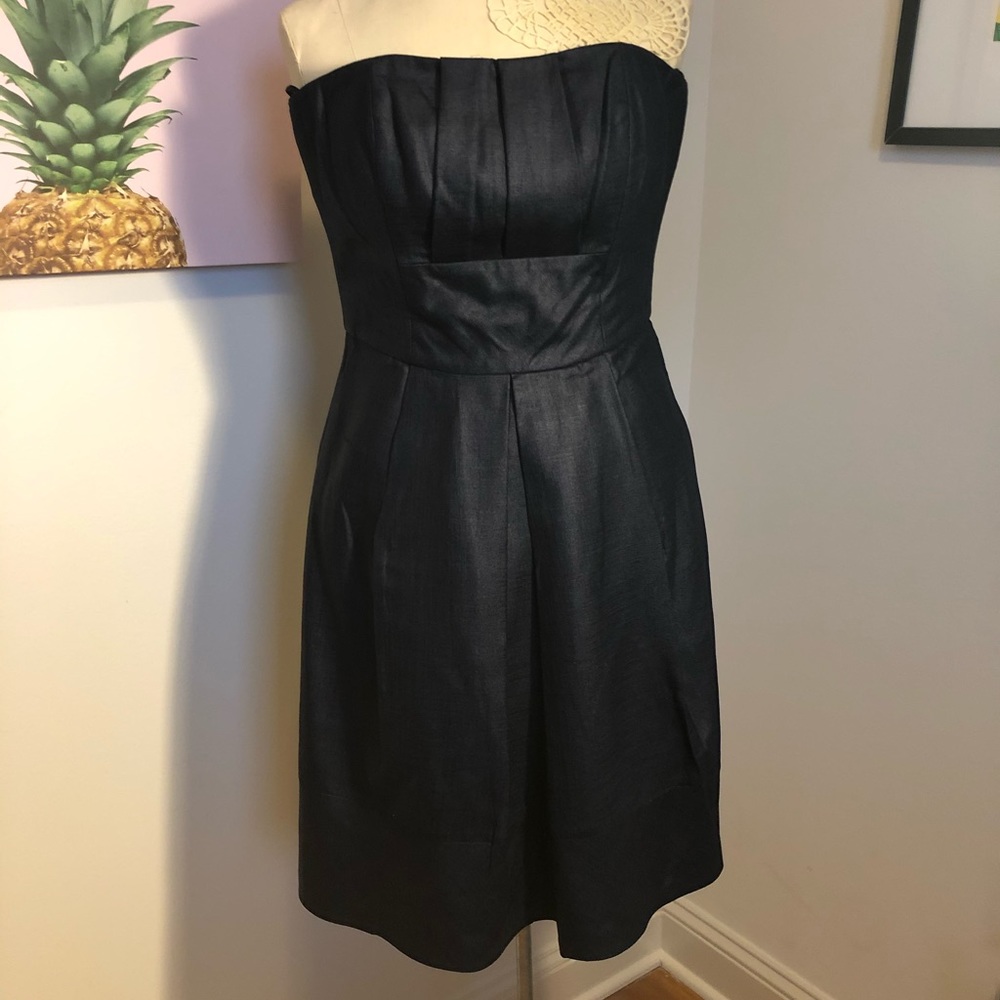 Trina Turk silk and linen strapless dress